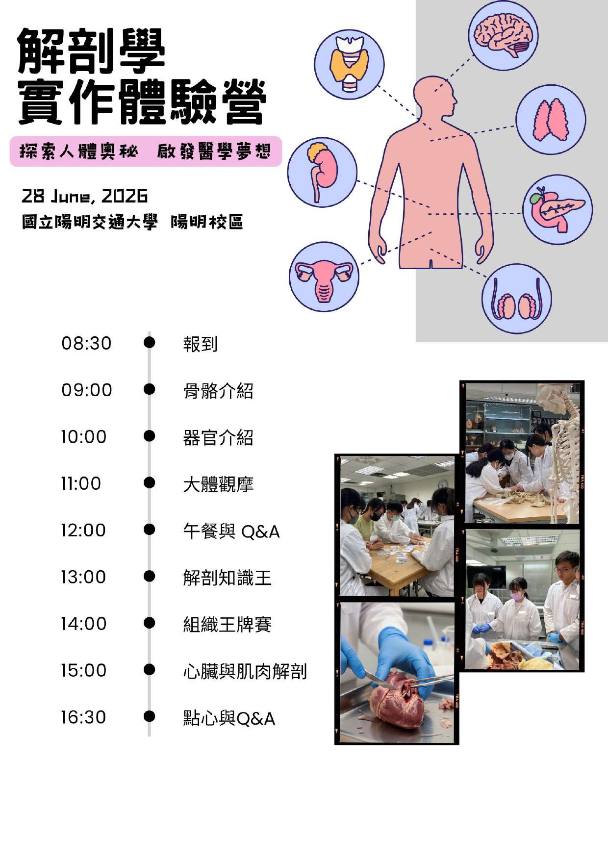 「2026解剖學實作體驗研習營」海報2